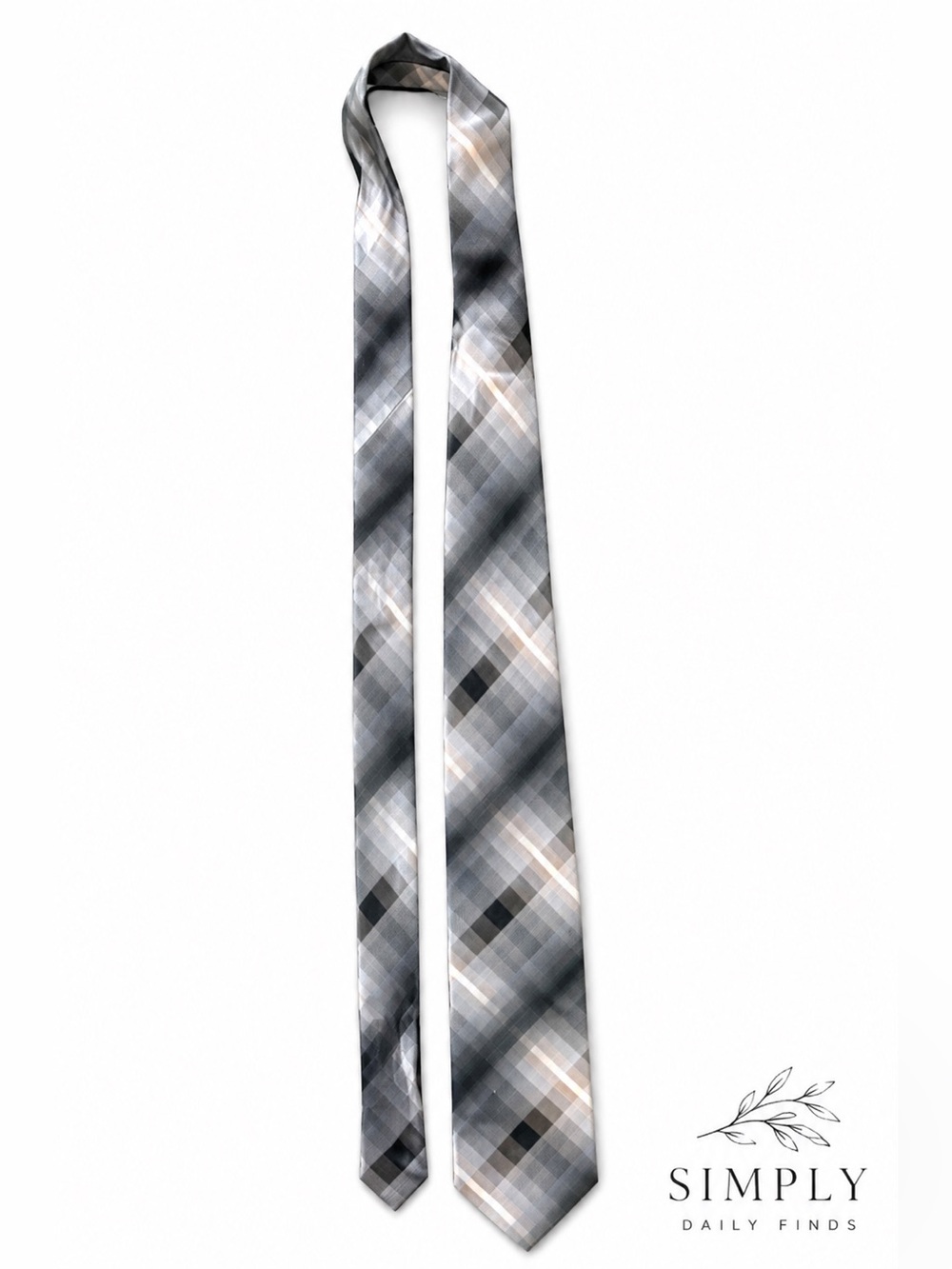 Van Heusen Gray Plaid Men's Tie